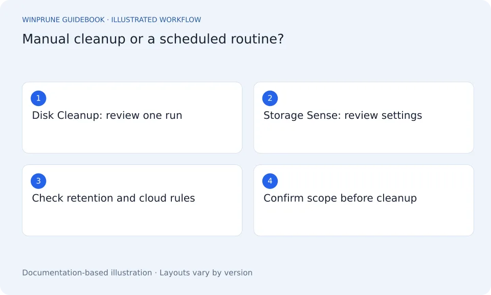 Disk Cleanup vs Storage Sense: Which Should You Use? — illustrated workflow