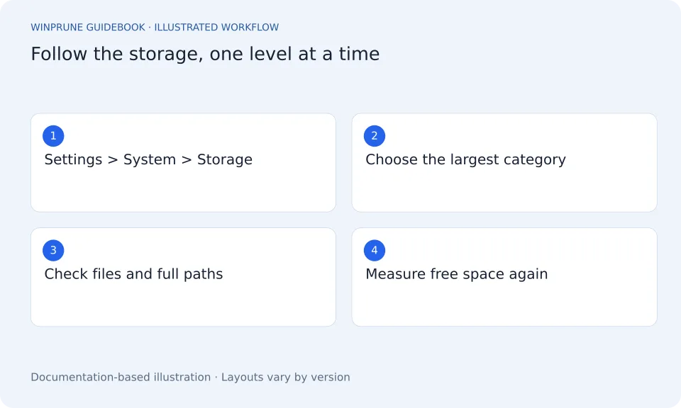 Where Is Your Disk Space Going on Windows? — illustrated workflow