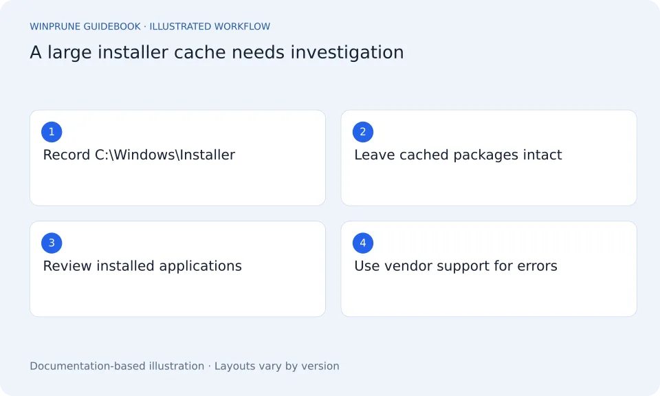 Why Is the Windows Installer Folder So Large? — illustrated workflow